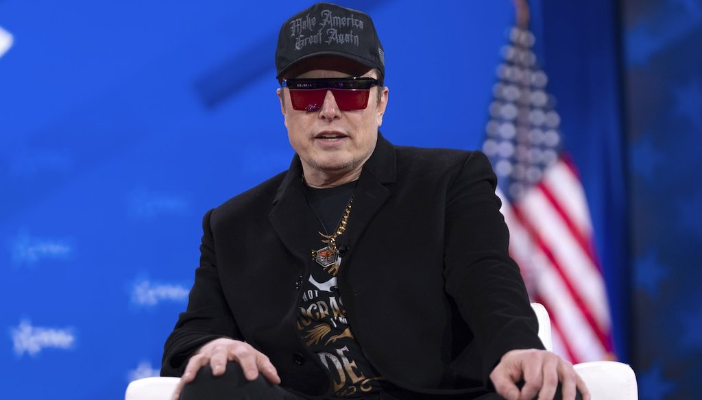 Elon Musk speaks at the Conservative Political Action Conference, CPAC, at the Gaylord National Resort & Convention Center, Feb. 20, 2025, in Oxon Hill, Md. (AP)