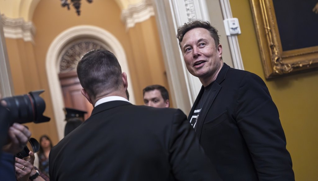 Elon Musk departs the Capitol following a meeting with Senate Republicans on March 5, 2025. (AP)