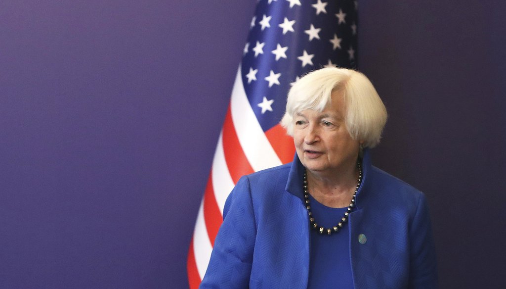Treasury Secretary Janet Yellen attends a meeting in Seoul, South Korea, on July 19, 2022. (AP)
