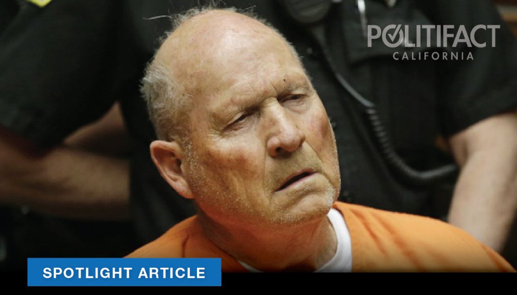 A recent TV campaign ad made claims about the Golden State Killer case. Graphic by Capital Public Radio