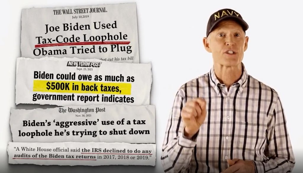 Screenshot from an ad by Sen. Rick Scott, R-Fla.,